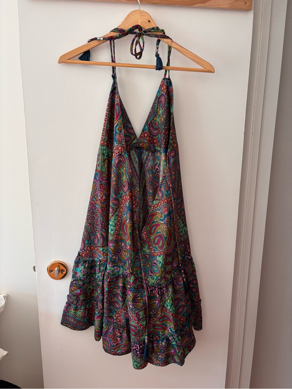 Boho Halter Paisley Maxi Dress in Multicolor